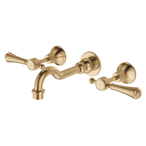 Fienza Lillian Lever Basin/Bath Wall Set Urban Brass
