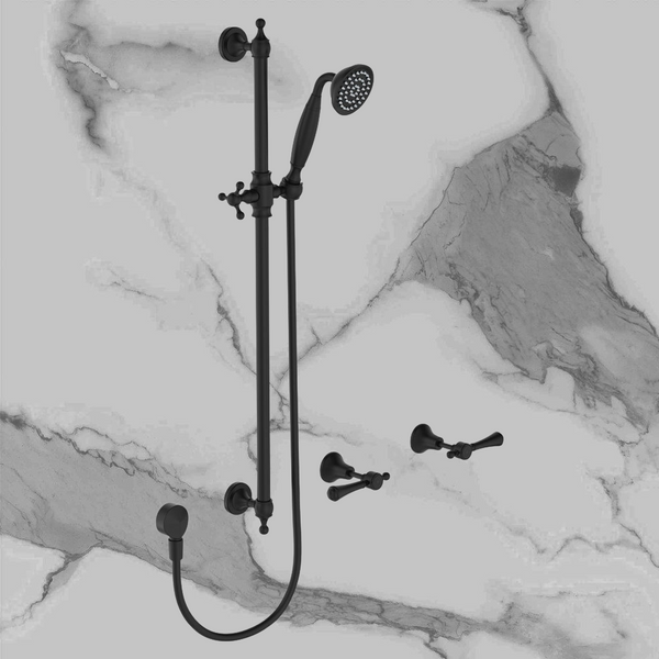 Fienza Lillian Lever Rail Shower Set Matte Black