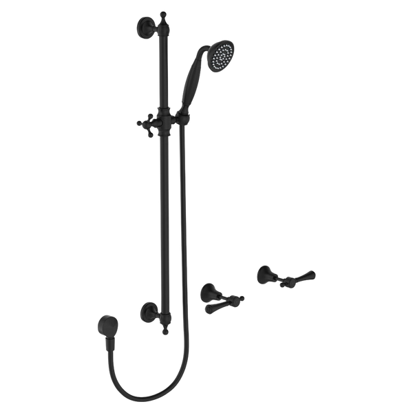 Fienza Lillian Lever Rail Shower Set Matte Black