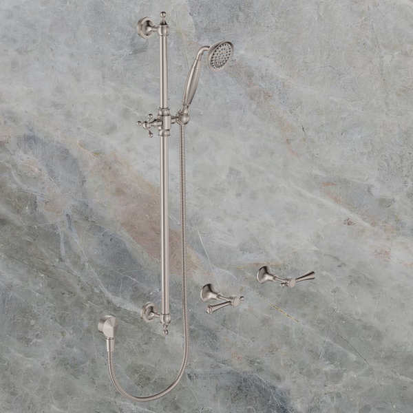 Fienza Lillian Lever Rail Shower Set Brushed Nickel