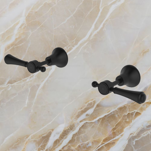 Fienza Lillian Lever Wall Top Assemblies Matte Black