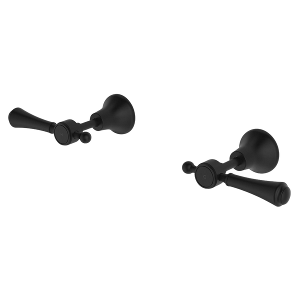 Fienza Lillian Lever Wall Top Assemblies Matte Black