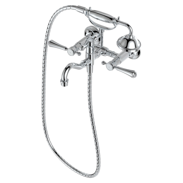 Fienza Lillian Lever Exposed Bath Tap Set with Hand Shower Chrome