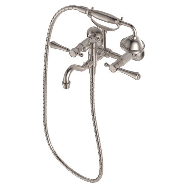 Fienza Lillian Lever Exposed Bath Tap Set with Hand Shower Brushed Nickel