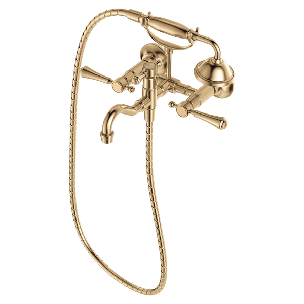 Fienza Lillian Lever Exposed Bath Tap Set with Hand Shower Urban Brass