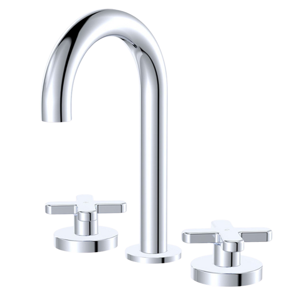 Fienza Kaya Cross Taps Round Hob Set Chrome Lead Free