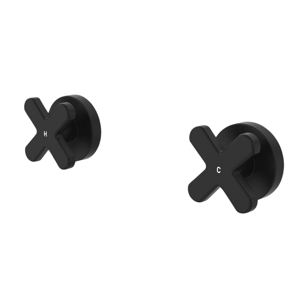Fienza Kaya Cross Wall Taps Matte Black Lead Free