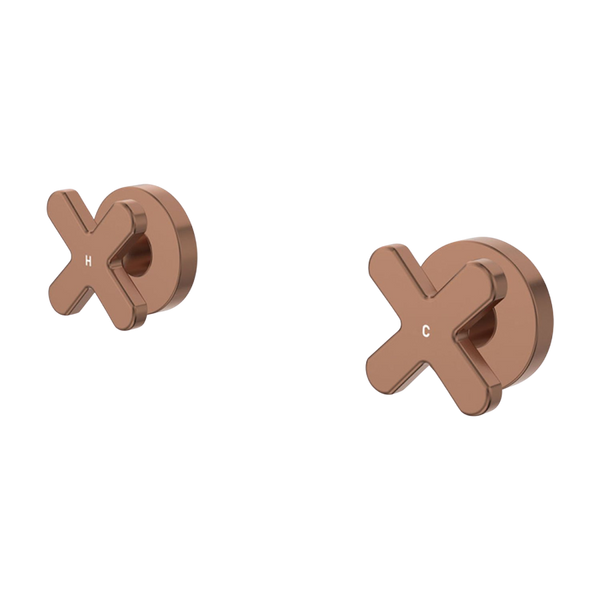 Fienza Kaya Cross Wall Taps Brushed Copper Lead Free