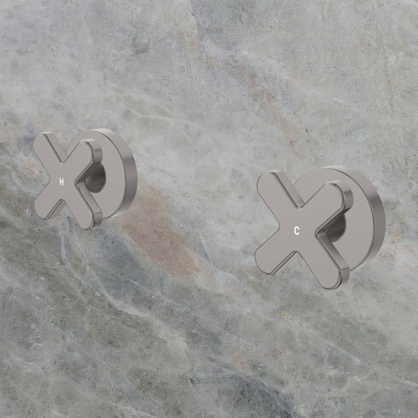 Fienza Kaya Cross Wall Taps Gunmetal Lead Free