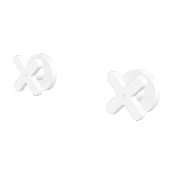 Fienza Kaya Cross Wall Taps Matte White Lead Free