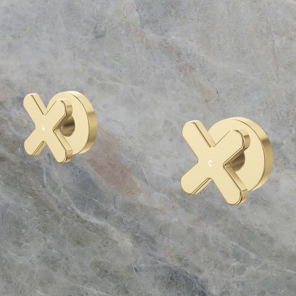 Fienza Kaya Cross Wall Taps Urban Brass Lead Free