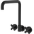 Fienza Kaya Cross Taps Squareline Wall Set Matte Black Lead Free