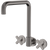 Fienza Kaya Cross Taps Squareline Wall Set Gunmetal Lead Free