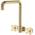 Fienza Kaya Cross Taps Squareline Wall Set Urban Brass Lead Free