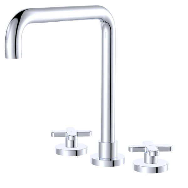 Fienza Kaya Cross Taps Squareline Hob Set Chrome Lead Free