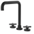 Fienza Kaya Cross Taps Squareline Hob Set Matte Black Lead Free