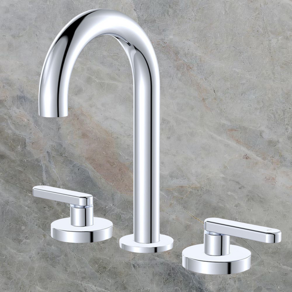 Fienza Kaya Lever Taps Round Hob Set Chrome Lead Free