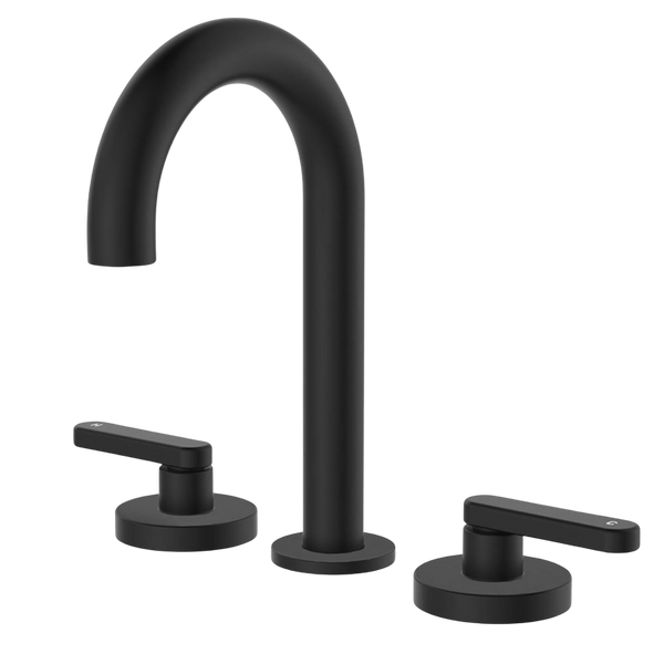 Fienza Kaya Lever Taps Round Hob Set Matte Black Lead Free