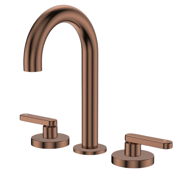 Fienza Kaya Lever Taps Round Hob Set Brushed Copper Lead Free