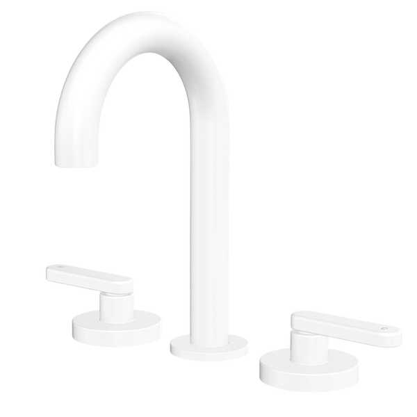 Fienza Kaya Lever Taps Round Hob Set Matte White Lead Free