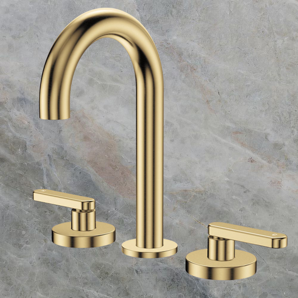 Fienza Kaya Lever Taps Round Hob Set Urban Brass Lead Free