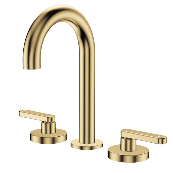Fienza Kaya Lever Taps Round Hob Set Urban Brass Lead Free