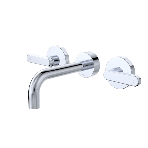 Fienza Kaya Lever Taps Wall Basin/Bath 130mm Outlet Set Chrome Lead Free