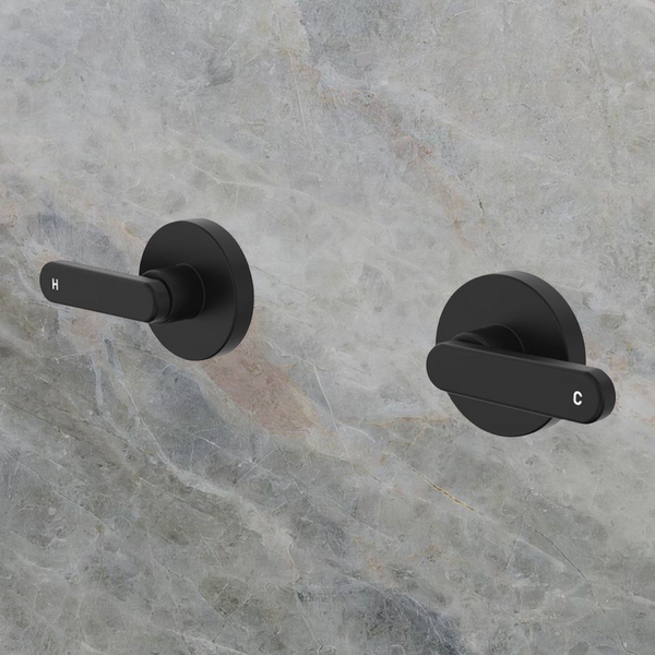 Fienza Kaya Lever Wall Taps Matte Black Lead Free