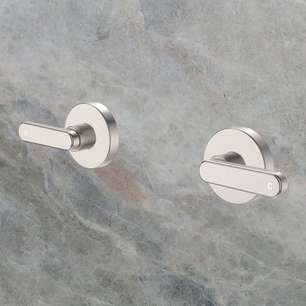 Fienza Kaya Lever Wall Taps Brushed Nickel Lead Free