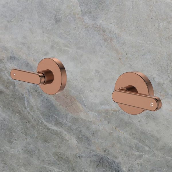 Fienza Kaya Lever Wall Taps Brushed Copper Lead Free