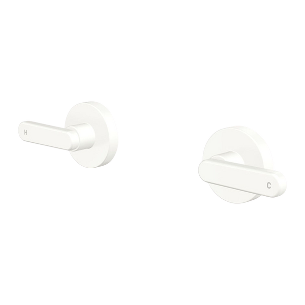 Fienza Kaya Lever Wall Taps Matte White Lead Free