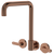 Fienza Kaya Lever Taps Squareline Wall Set Brushed Copper Lead Free