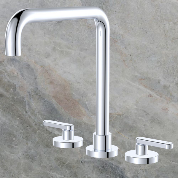 Fienza Kaya Lever Taps Squareline Hob Set Chrome Lead Free