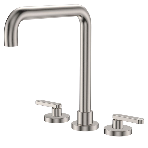Fienza Kaya Lever Taps Squareline Hob Set Brushed Nickel Lead Free