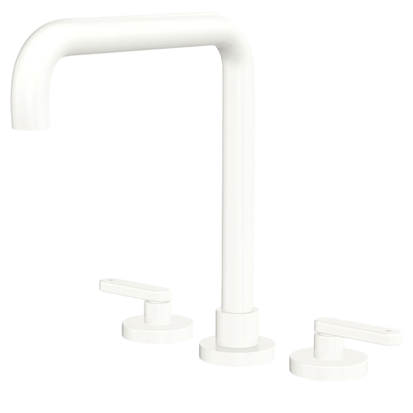 Fienza Kaya Lever Taps Squareline Hob Set Matte White Lead Free
