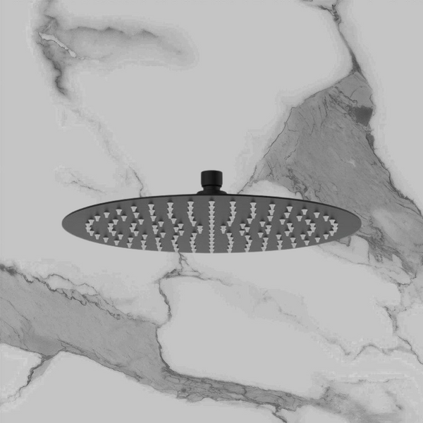 Fienza Slice Round Shower Head 300mm Matte Black