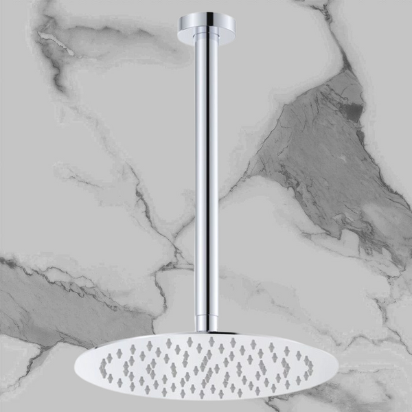 Fienza Kaya Ceiling Shower 250mm Head 350mm Drop Chrome