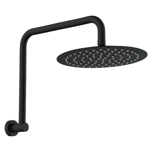 Fienza Kaya Gooseneck Shower Arm Set Matte Black