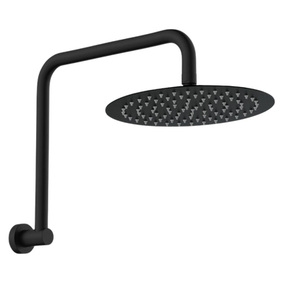 Fienza Kaya Gooseneck Shower Arm Set Matte Black