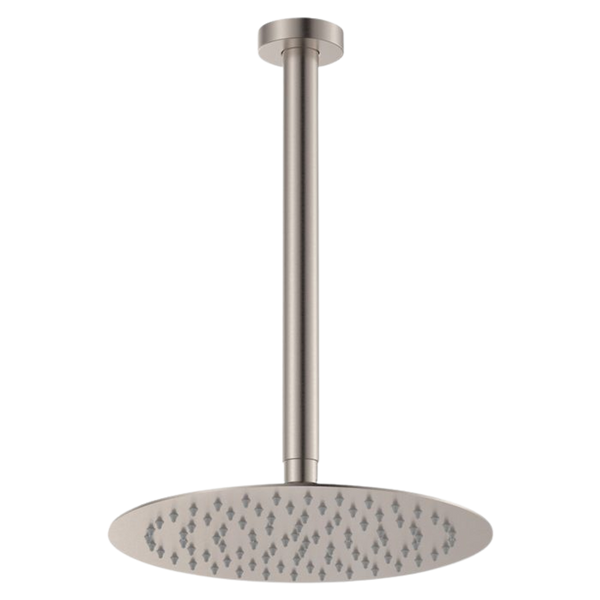 Fienza Kaya Ceiling Shower 250mm Head 350mm Drop Brushed Nickel