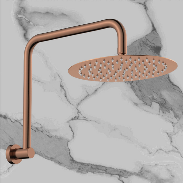 Fienza Kaya Gooseneck Shower Arm Set Brushed Copper