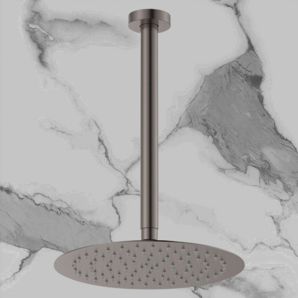 Fienza Kaya Ceiling Shower 250mm Head 350mm Drop Gunmetal