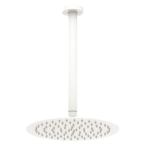 Fienza Kaya Ceiling Shower 250mm Head 350mm Drop Matte White