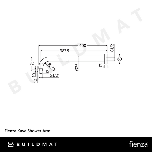 Fienza Kaya Shower Arm Matte White
