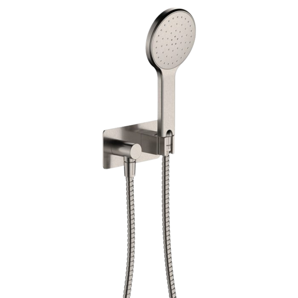 Fienza Kaya Hand Shower Rectangular Plate Brushed Nickel