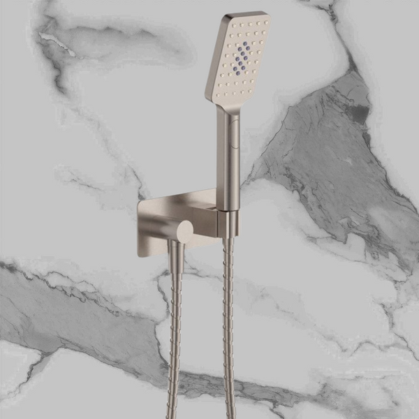 Fienza Tono Hand Shower Rectangular Plate Brushed Nickel