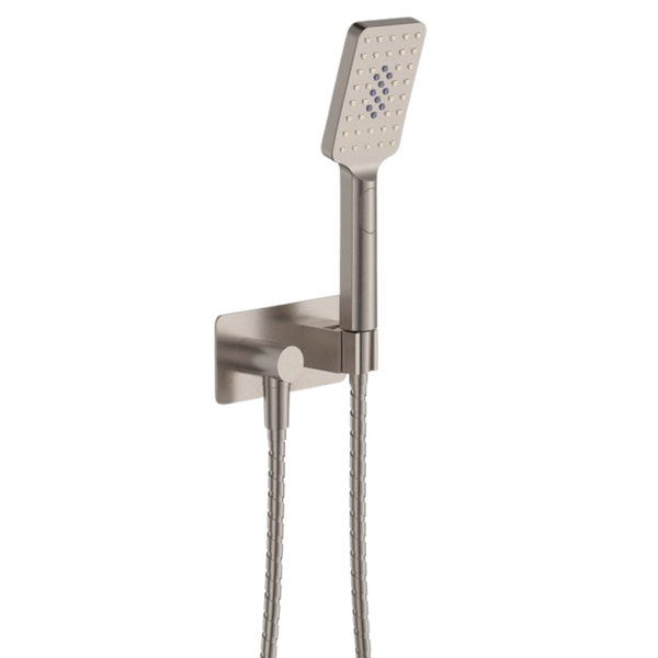 Fienza Tono Hand Shower Rectangular Plate Brushed Nickel