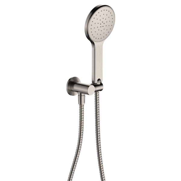 Fienza Kaya Hand Shower Round Plate Brushed Nickel