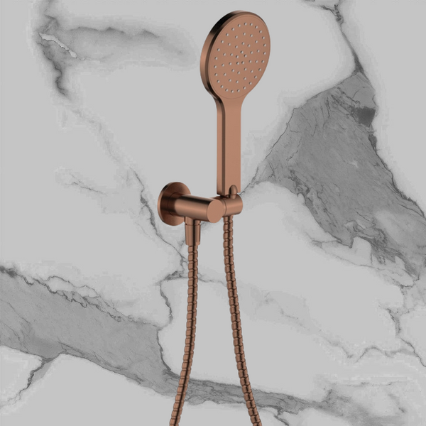 Fienza Kaya Hand Shower Round Plate Brushed Copper