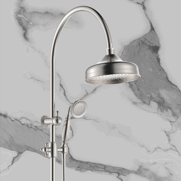 Fienza Lillian Twin Shower Brushed Nickel